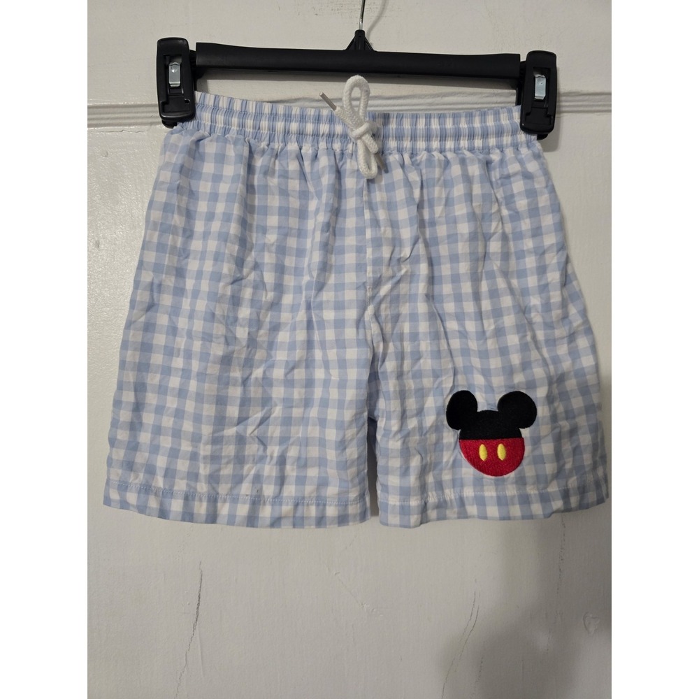 Classic Southern Smocks Boys Gingham‎ Mickey Swimsuit Size 7